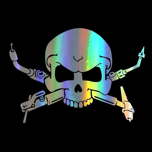 HAfgDJ 12.7 * 8.9 Cm Car Stickers, Fun Welder Skull Reflective Stickers, Car Fun Stickers, Motorcycle Decals