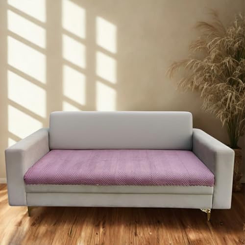 Image of Homerz Premium Velvet Sofa Cover Panel | Soft & Velvety Fabric | Rich Vibrant Colours | Sofa Protector for Living Room (Onion, 7 (3+2=2) Seater, Only Seat Cover)