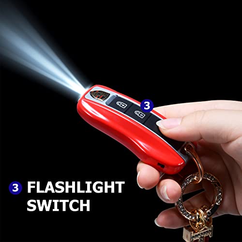 Mini Stun Gun With Led Flashlight And Wrist Strap – Unique Key Fob Design (Red) #TOP3