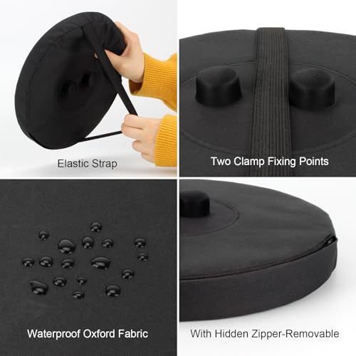 Image of Telescopic Stool Cushion with Memory Foam, Round Thickened Collapsible Stool Chair Pads, Retractable Folding Stool Cushion with Elastic Strap, Fits Round Retractable Folding Stools, 1 Pack