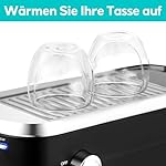 Espresso Siebträgermaschine 20 Bar, Edelstahl-Espressomaschine mit professionellem Milchaufschäumer, Klein Kaffeemaschine Espresso für Cappuccino, Latte & Macchiato, 1L Wassertank, Schwarz – Bild 4