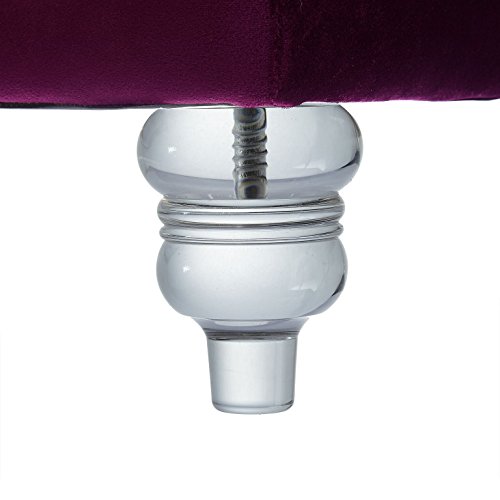 Inspired Home Raphael Velvet Modern Contemporary Oversized Button Tufted Cocktail Square Storage Ottoman Coffee Table, Purple #TOP4