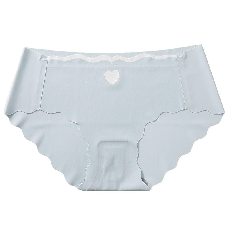 Image of SSoShHub Women Bikini Heart Print Seamless Underwear,Seamless Breathable Ladies Panties,No Show Invisible Stretch Briefs Undies for Women