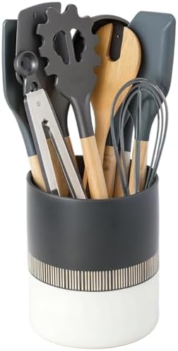 Toski Large Ceramic Cutlery Holder, 13.2 x 16 cm Pot Utensils Kit...