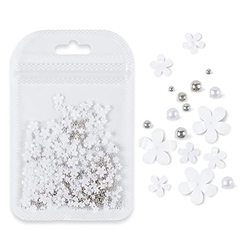 3D Acrylic Colorful Flower Art Decals For Rhinestone With Beads For Women Girls Decorations