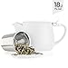 Tealyra - Pluto Porcelain Small Teapot White - 18.2-ounce (1-2 cups) - Matte Finish - Stainless Steel Lid and Extra-Fine Infuser To Brew Loose Leaf Tea - 540ml