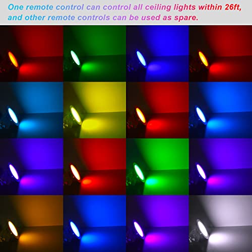 Esbaybulbs Led Recessed Lighting, 4 Inch 10W Rgb Recessed Light Color Changing W/Remote Control Led Ceiling Panel Light 10 Pack #TOP3