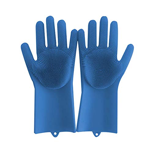 LIVINGENIE Magic Ssakssak Reusable Silicone Gloves with Wash Scrubber (13.6