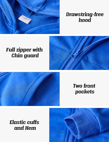 Image of Spring&Gege Boys Zip up Hoodie Soft Solid Classic Full Zip Hooded Sweatshirts for Kids (3-14 Years)