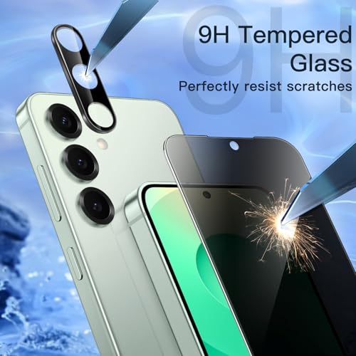 Image of JETech Privacy Tempered Glass Screen Protector Guard for Samsung Galaxy S25+ / S25 Plus 5G with Camera Lens Protector, Anti-Spy, Fingerprint ID Compatible, 2-Pack Each