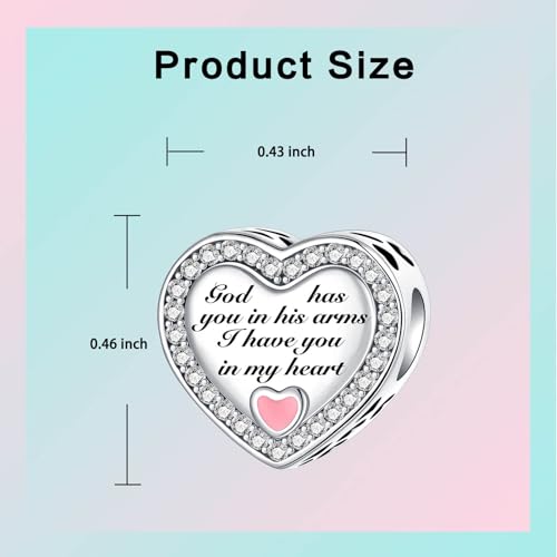 Image of LUXILLA Love You Best Friend Grandma Wife Heart Charm 925 Sterling Silver Charms Fit for Bracelets Necklace Jewelry Gift for Women