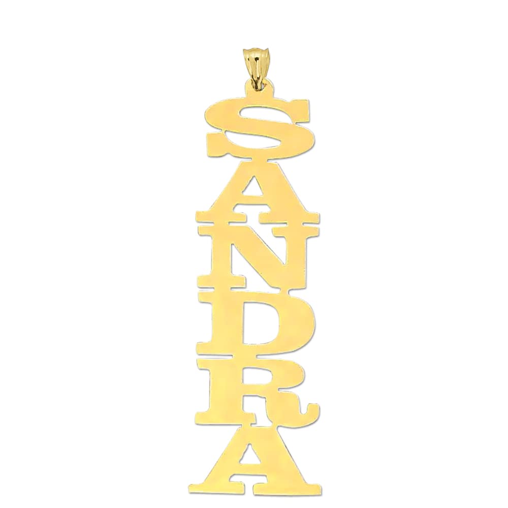 Soul Jewelry Vertical Name Pendant 14K