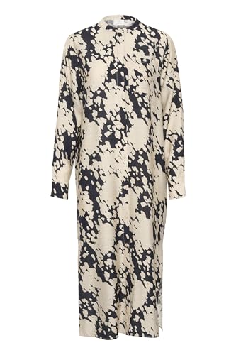 Robe chemise longue KAFFE de qualité supérieure avec col rond et coupe fluide