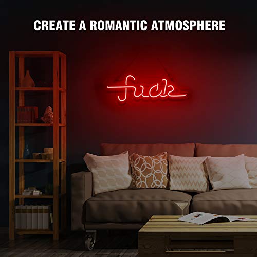Neon Signs Fuck Light Neon Light Sign Hanging Wall Sign Neon Girls Sign Neon Words Real Neon for Wall Home Bedroom Room Decor Bar Beer Decoration Signs