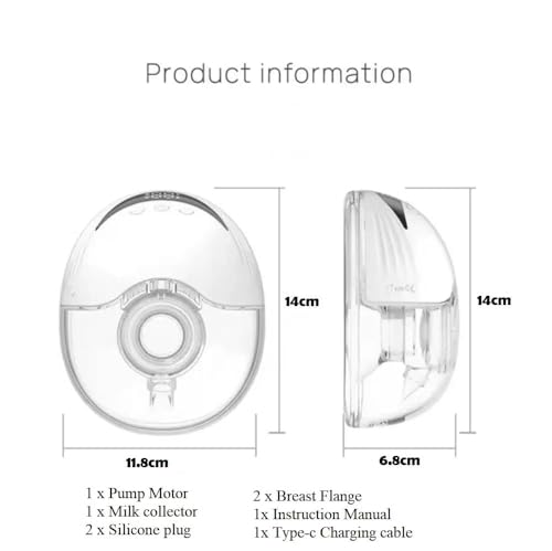 Image of 1Set, Wearable Breast Pump for Feeding Mothers, Breastfeeding Pump with 4 Modes & 12 Levels, Portable Electric Milk Pump Rechargeable, BPA FREE