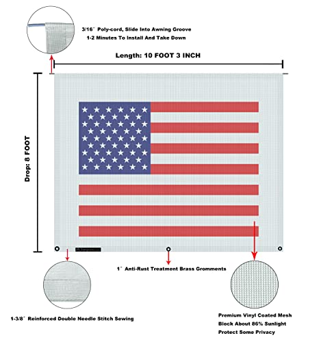 Image of RV Awning Mesh Sun Shade Screen for Motorhome Camper Trailer Sunshade