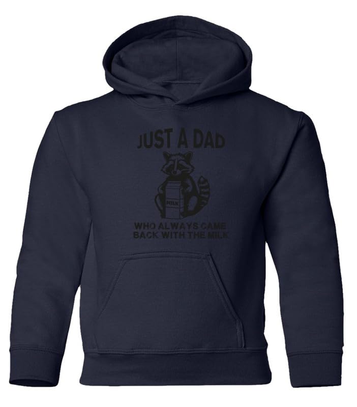 Just A Dad Who Always Came Back With The Milk Racoon Youth Hooded Sweatshirt