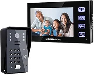 MOUNTAINONE 7'' Video Doorbell Intercom System, Smart Doorbell Home Video Door Entry System with 1-Monitor 1-Camera Night Vision HD Camer, Support Dual-Way Intercom, Unlock, Monitoring (1M1C)