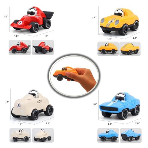 Set de 4 autos de juguete de aleación presionables 1:64 miniatura 4