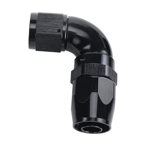 Ac Performance Black Aluminum 90 Degree -10 An Female To An10 Swivel Seal Hose End One Piece Full Flow Fitting Connector Adapter #TOP6
