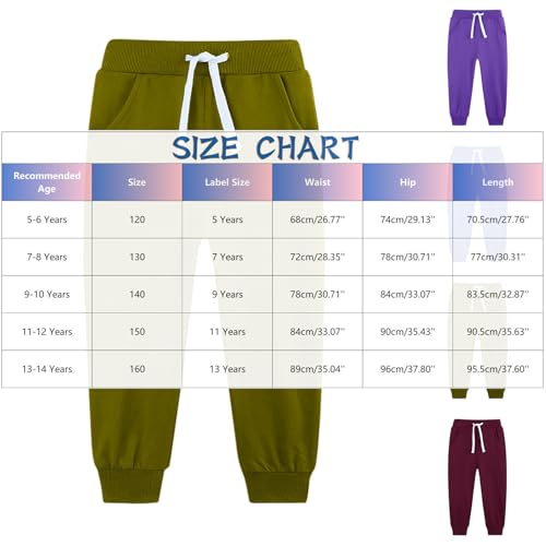 Xiaojmake Boys Girls Athletic Sweatpants 2 Pack Cozy Soft Casual Warm Fleece Lined Jogger Basic Track Pants for Kids 5-14T2