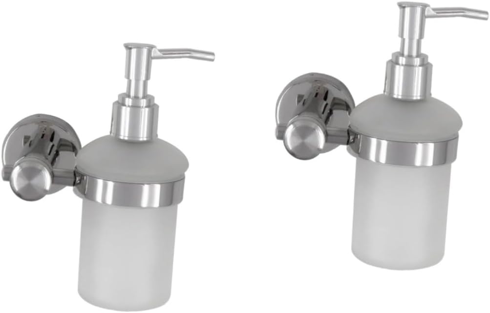 PRETYZOOM 2pcs Wall Mounted Soap Dispenser Manual Liquid Dispenser for Bathroom Shower Kitchen Easy to Install Leakproof Pump Transparent Window for Easy Monitoring Suitable for Shampoo