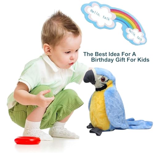Image of Fully Soft Talking Parrot Toy for Kids Repeat What You Say Funny Interactive, Dancing and Mimicry Bird Plush Toy for Boys and Girls