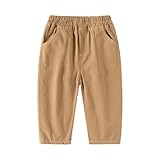 YANFJHV Pantalones de tela pantalones casuales para la primavera y, caqui, 3-4 años