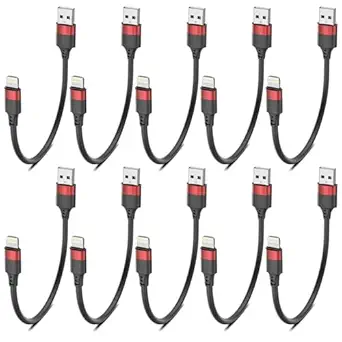 6 inch Short Lightning Cable Bulk 10Pack, [MFi Certified] Multipack 0.5ft iPhone Charge Cable, Short USB to Lightning Cord for Charging Stations, iPhone 14 13 12 11 Pro Max 8 7 6 iPod iPad