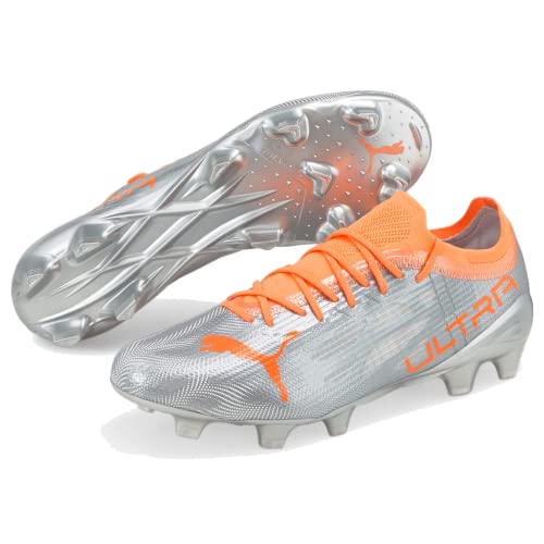 PUMA - Mens Ultra 1.4 Fg/Ag Shoes, Size: 6.5 M US, Color: Diamond Silver/Neon Citrus