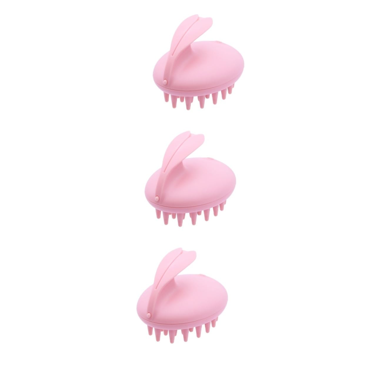 Beaupretty 3piezas Cepillo De Masaje Escalpado Eléctrico Con Función De Vibración Para Cuidado Del Cabelludo Limpieza y Exfoliación De Cabello Rosa