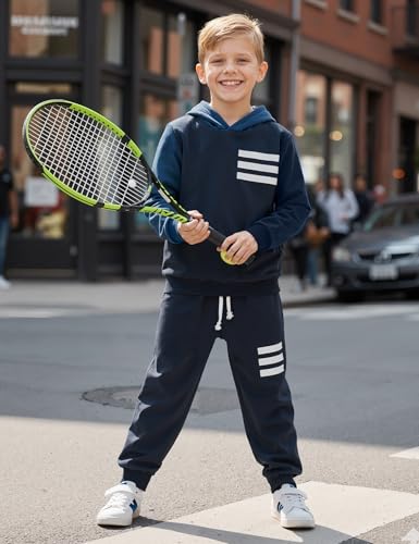 Image of Toddler Boy Clothes Long Sleeve Hoodie Sweatsuits Tops and Pants 2Pcs Boys Fall Winter Outfits Set