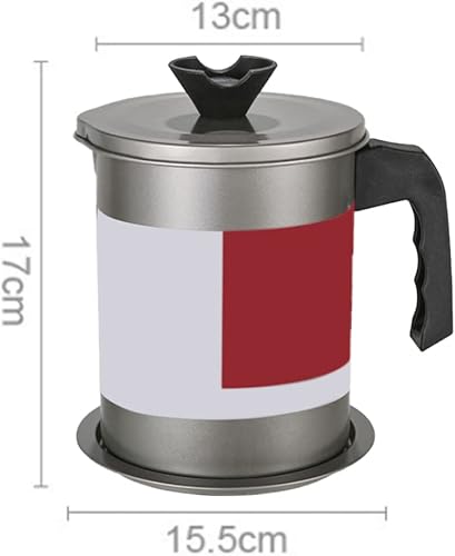 Miniatura 7 de Lata de almacenamiento de aceite lata de almacenamiento de aceite de filtro de residuos de acero inoxidable de gran capacidad de 14 litros con