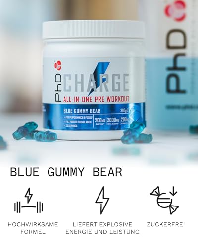 PhD Authentic Charge All-in-One Pre Workout with Creatine, Performance and Focus, High Caffeine - Image 3