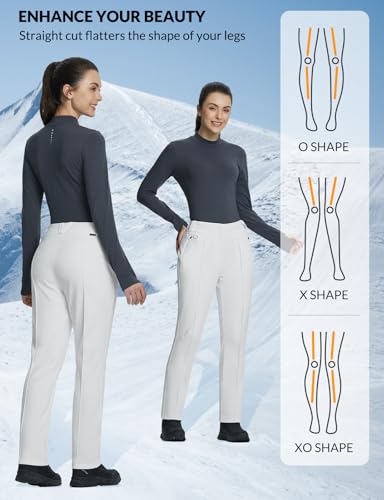 BALEAF Calças de neve femininas forradas com lã à prova d'água, softshell, isoladas, térmicas, de i
