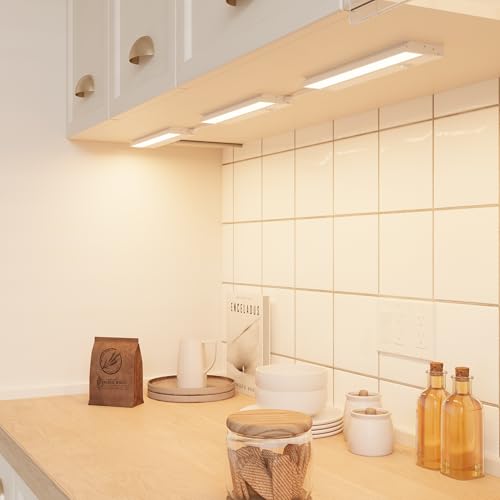 Image of Inlight Lagom 12 inch Direct Wire Dimmable LED Under Cabinet Lights, 4 Light Pack, Selectable 2700K /4000K /5000K, Selectable Brightness, White Finish, UC0112WH274
