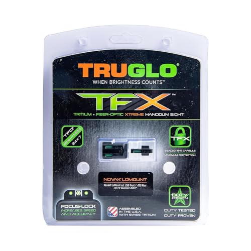 Image of TRUGLO TFX Handgun Sight | Durable Shock-Resistant Compact Brightly Glowing Tritium & Fiber-Optic Xtreme Day /Night Sight for Handguns