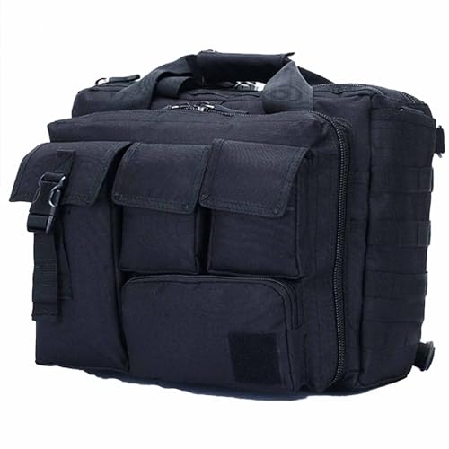 Sacoche militaire ordinateur 17,3 pouces mallette tactique Molle noire