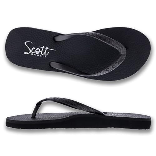 Scott Hawaii Women's Moena Flip Flop | Soft Yoga Mat Insole | Lightwieght Non-slip Outsole | Arch Support For All Day Wear