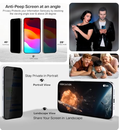Image of KAPAVER GT EasyDo Privacy Tempered Glass Screen Protector for iPhone 16 Plus with Applicator (1Pack)