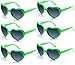 Produktbild FSMILING 6 Stück Neon Farben Party Brille Großhandel Herz Sonnenbrille für Damen Kinder(Grün)