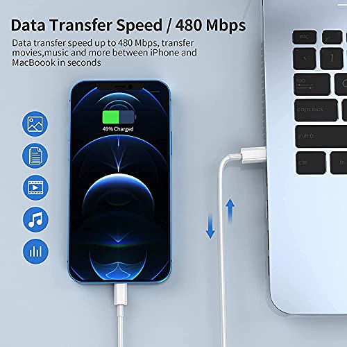 Image of USB C to Lightning Cable 1M iPhone Fast Charger Cable USB-C Power Delivery Charging Cord for iPhone 14 /13 /12 /12 PRO Max /12 Mini /11 /11PRO /XS /Max /XR /X /8 /8Plus /iPad