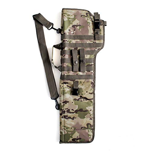 UNISTRENGH Tactical Pistol Scabbard Holster Molle Rifle Sling Case Bag for Tactical Shotgun Outdoor Hunting, CP Camouflage