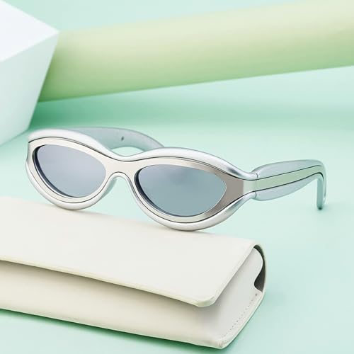 Y2k Oval Sunglasses Men Women 2024 Luxury Trendy Punk Sun Glasses Male Small Frame Sunglass Streetwear Shades2