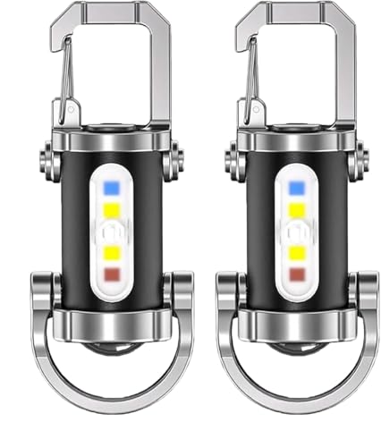 ruizohy Portable Rechargeable Bright Keychain Flashlight - 1200lm High Brightness USB Charging 7 Lighting Modes Waterproof for Camping Hiking & Outdoor Activities (2)