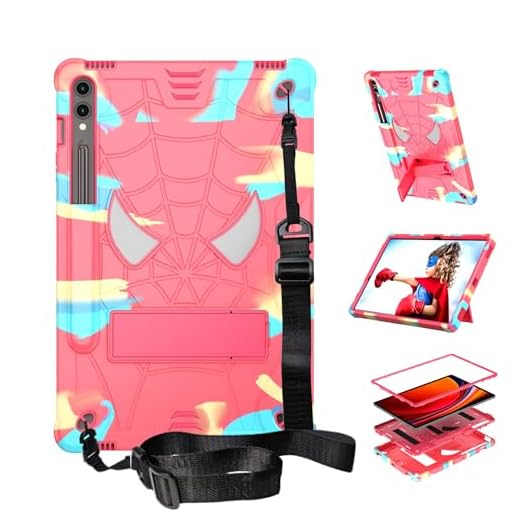 Capa para Samsung Galaxy Tab S9 FE + Plus/Tab S9+ Plus 12.4" de 2023, Carcaça Resistente a Choques, Base de Apoio Protetora, Equipado com Alça de Ombro, Cor