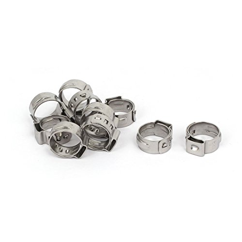 Aexit 10.3mm-12.8mm 304 Clamps Stainless Steel Adjustable Cable Pipe Tight Hose Strap Clamps Clamps 10pcs