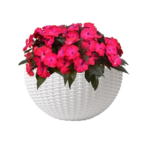 Renchey Vasi da Parete per Piante da Interno, Vasi per Piante da Parete in Rattan Sintetico, Contenitore Elegante Per Da Appartamento Ornamento Moderno Per Petunie Impatiens Pothos Orchidee