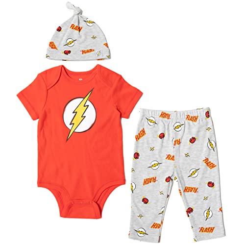 Image of DC Comics Batman Baby 3 Piece Outfit Set: Cuddly Bodysuit Pants Hat
