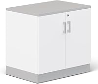 Vista 9 de NBF - Armario de almacenamiento de oficina de 29.4 pulgadas de alto, gabinete de almacenamiento laminado de madera flotante con dos puertas